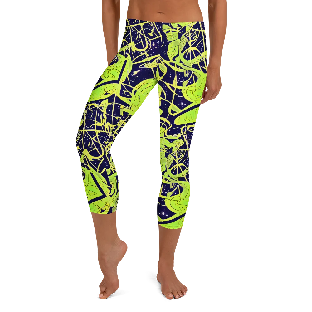 Stellar Sprout on Capri Leggings — Front