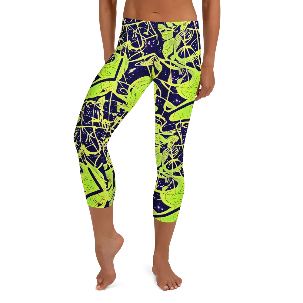 Stellar Sprout on Capri Leggings — Front