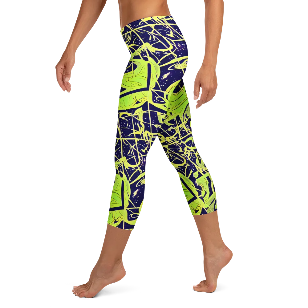 Stellar Sprout on Capri Leggings — Left