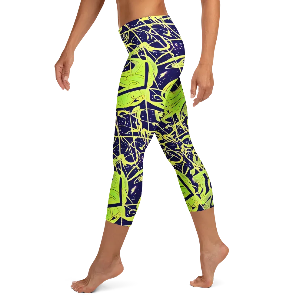 Stellar Sprout on Capri Leggings — Left