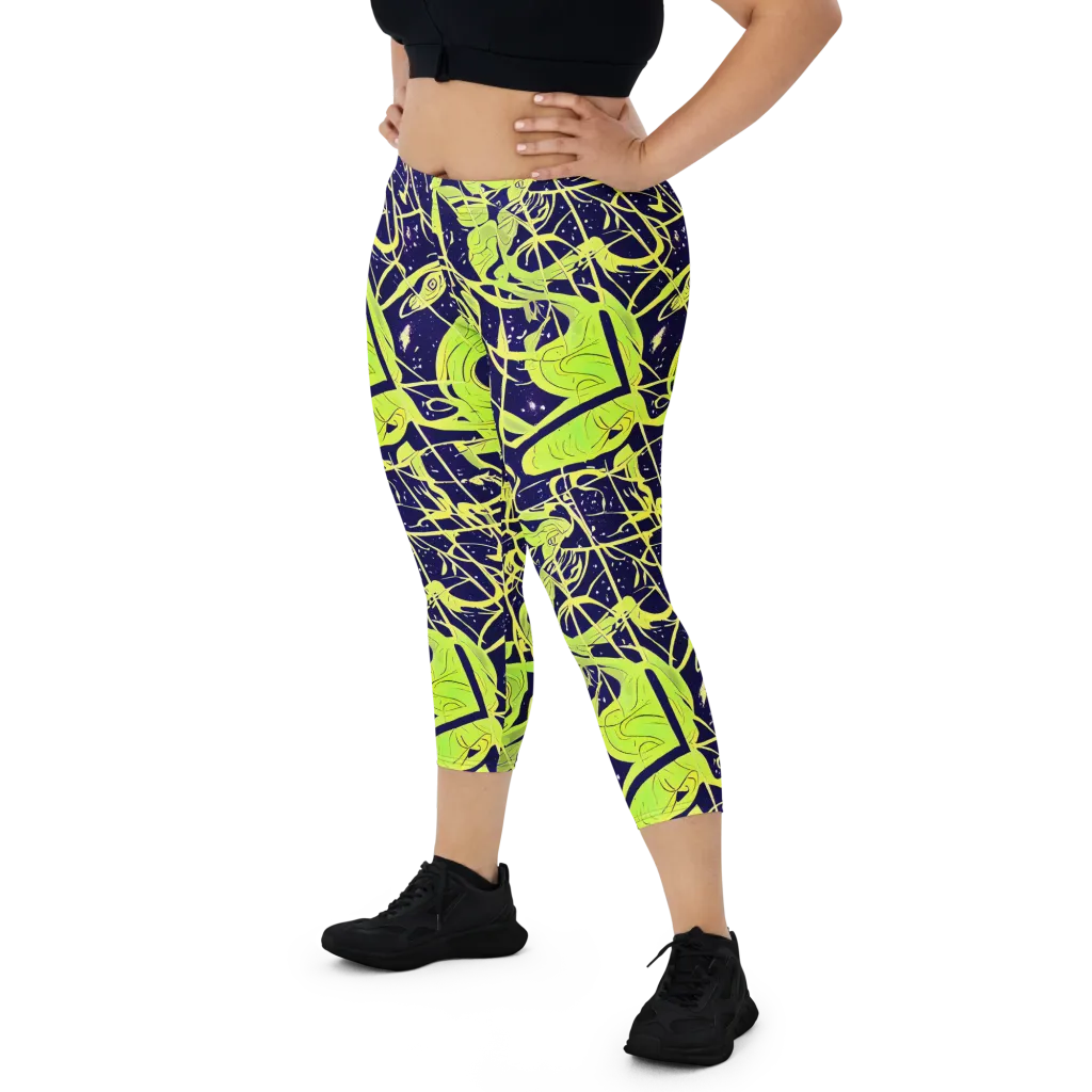 Stellar Sprout on Capri Leggings — Front