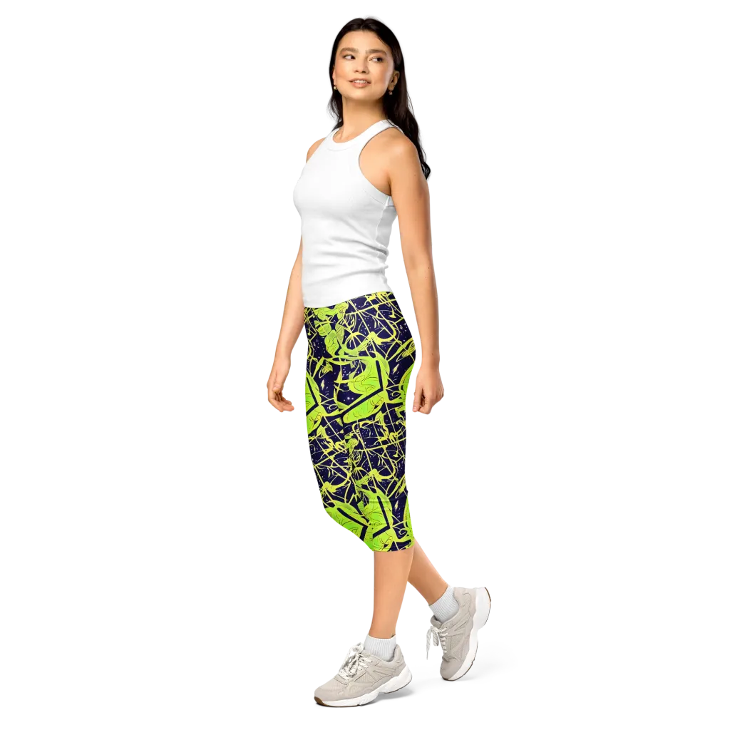 Stellar Sprout on Capri Leggings — Left Front