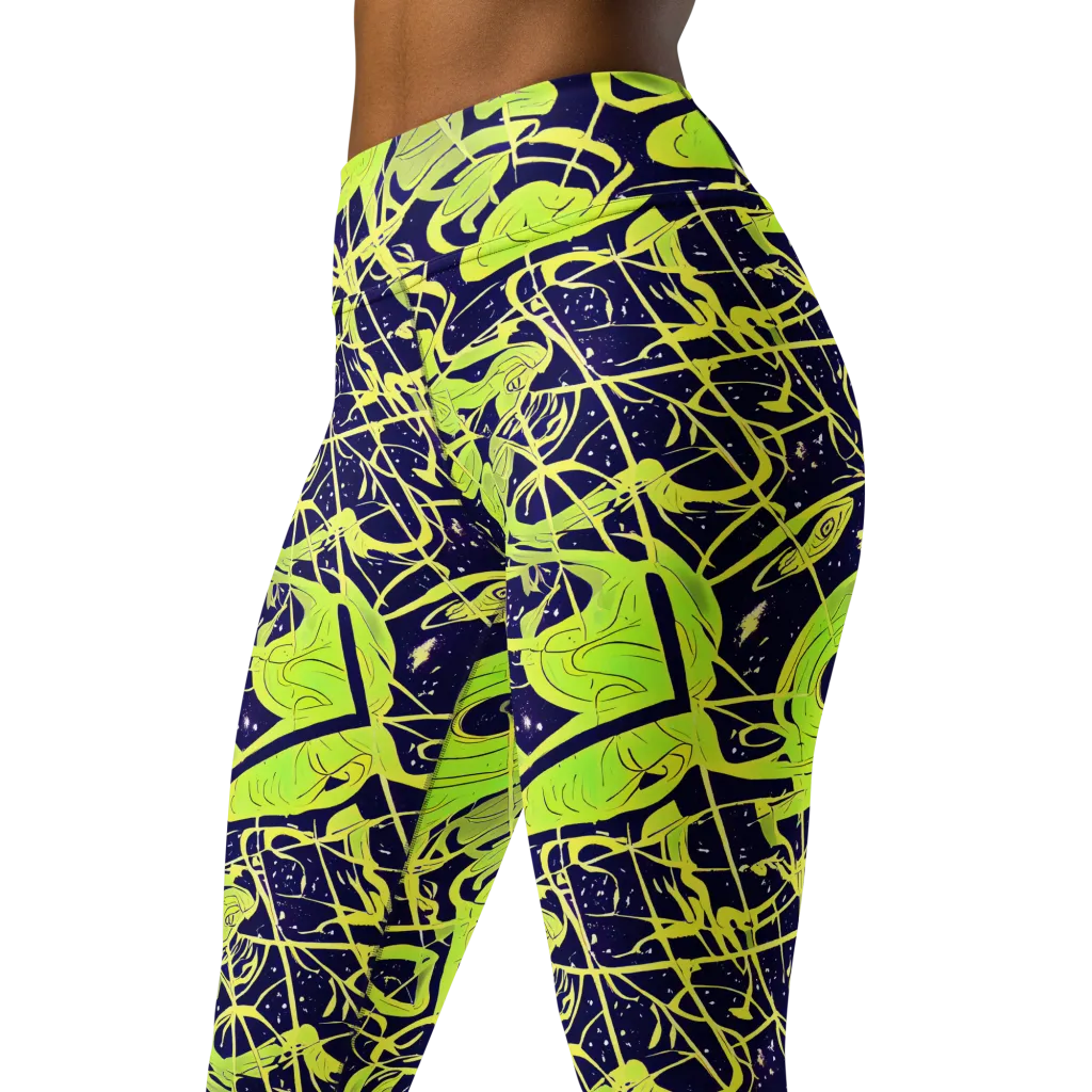 Stellar Sprout on Yoga Leggings — Left Front