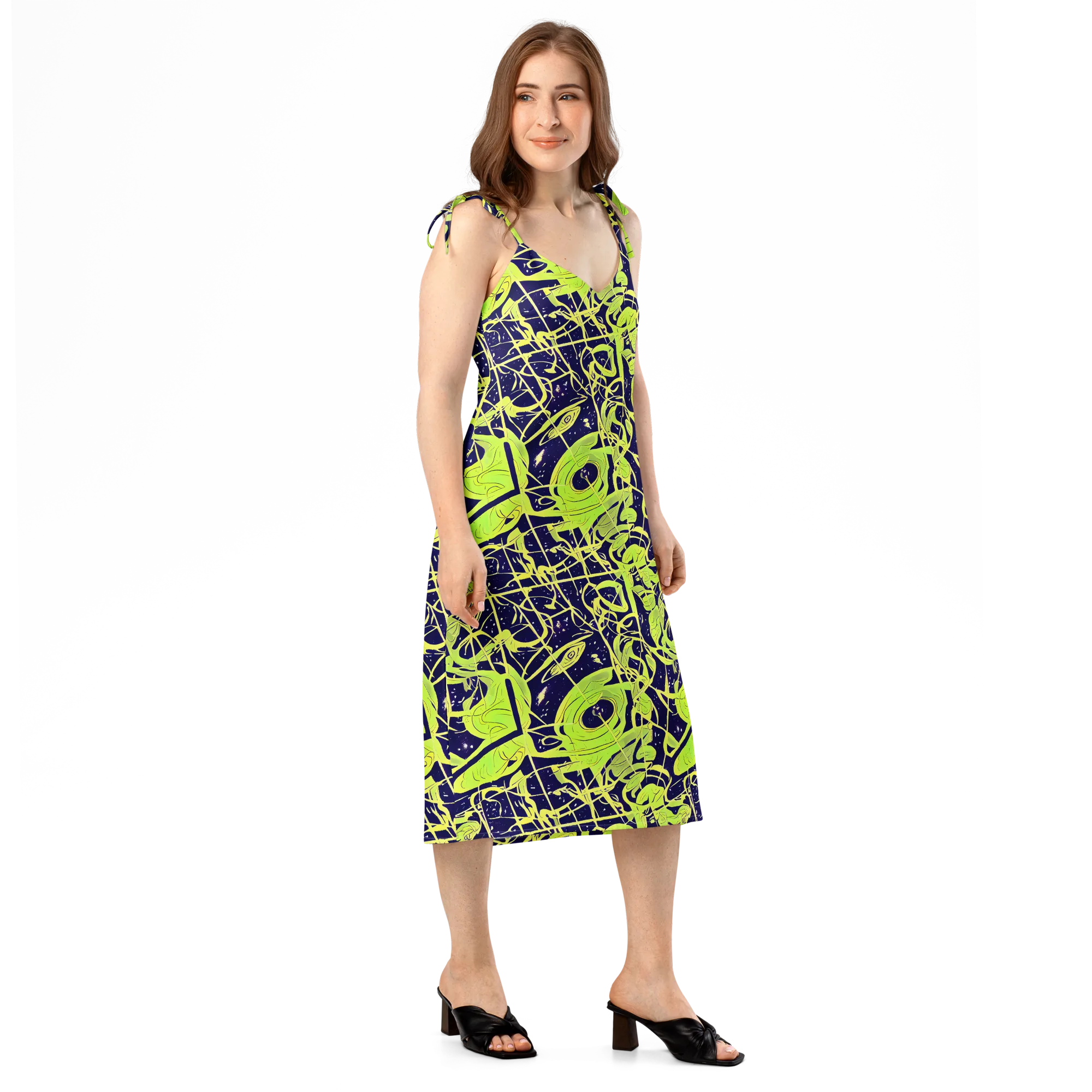 Stellar Sprout on Slip Dress — Right Front