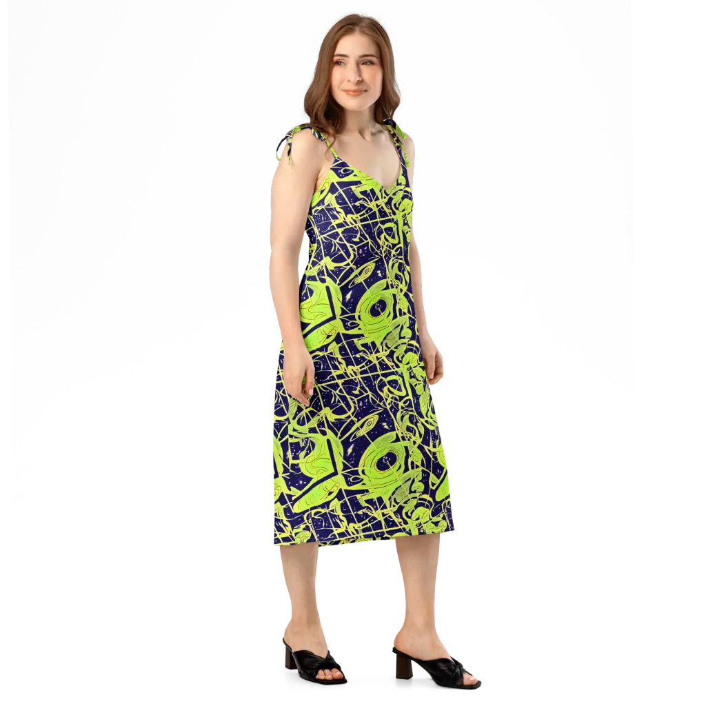 Stellar Sprout on Slip Dress — Right Front