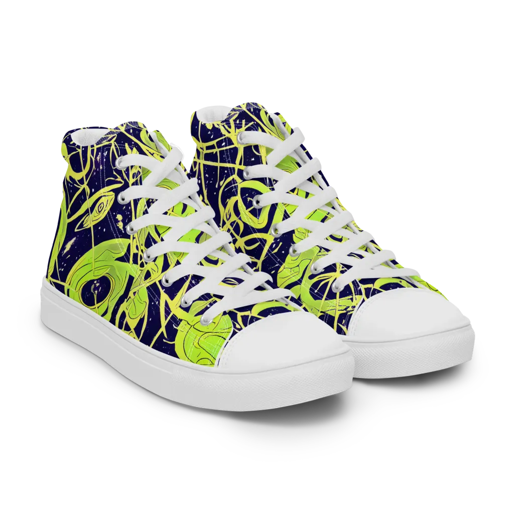 Stellar Sprout on Men's High Top Canvas Shoes — Right Front