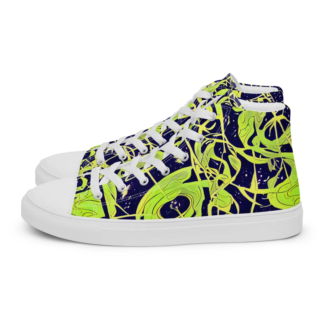 Stellar Sprout on Men's High Top Canvas Shoes — Left