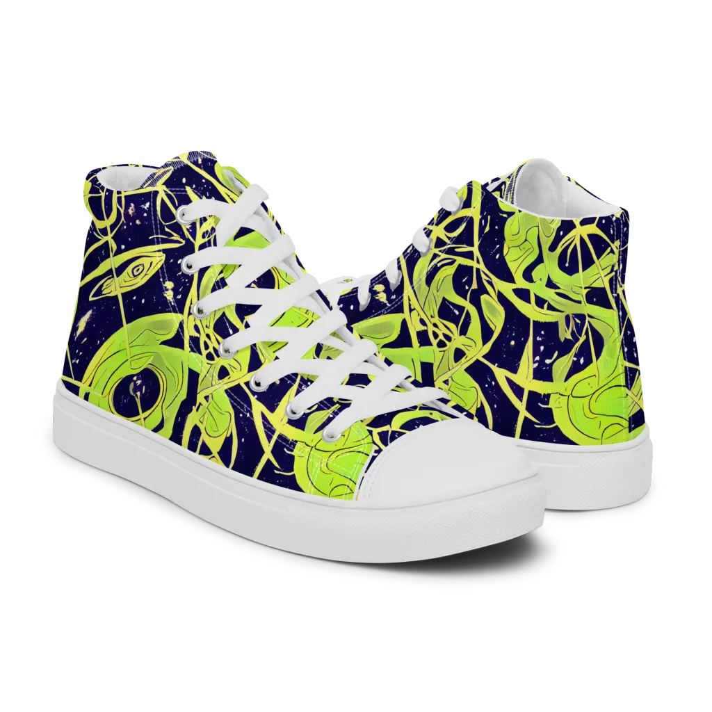 Stellar Sprout on Men's High Top Canvas Shoes — Right