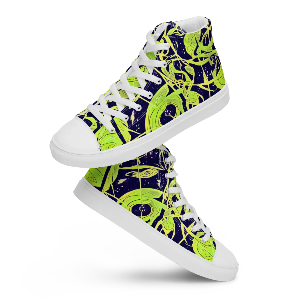 Stellar Sprout on Men's High Top Canvas Shoes — Front