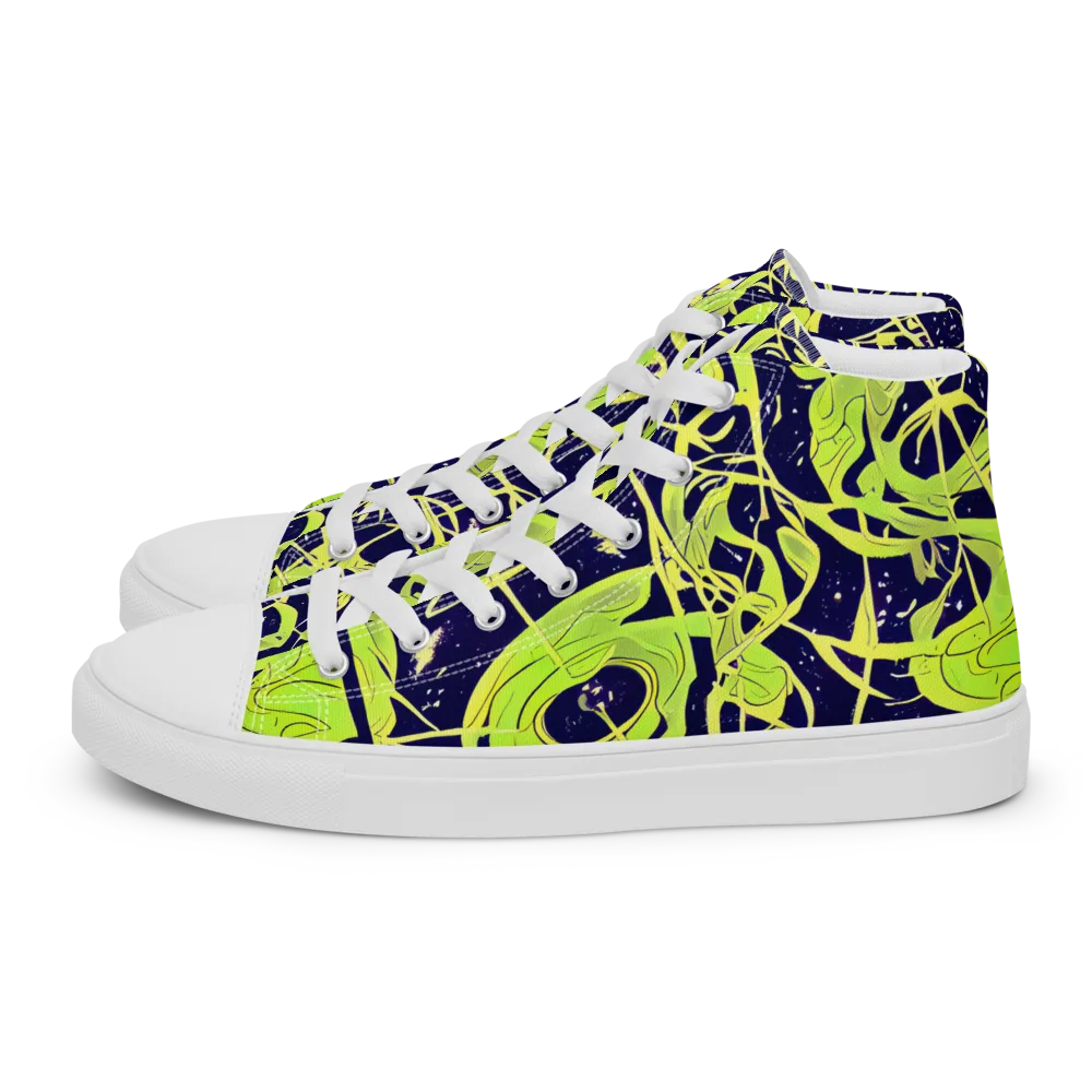 Stellar Sprout on Women's High Top Canvas Shoes — Left