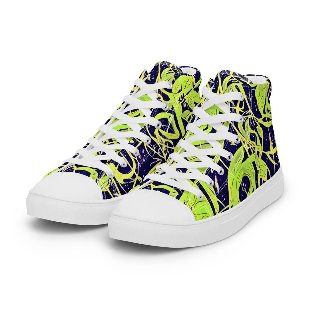 Stellar Sprout on Women's High Top Canvas Shoes — Left Front