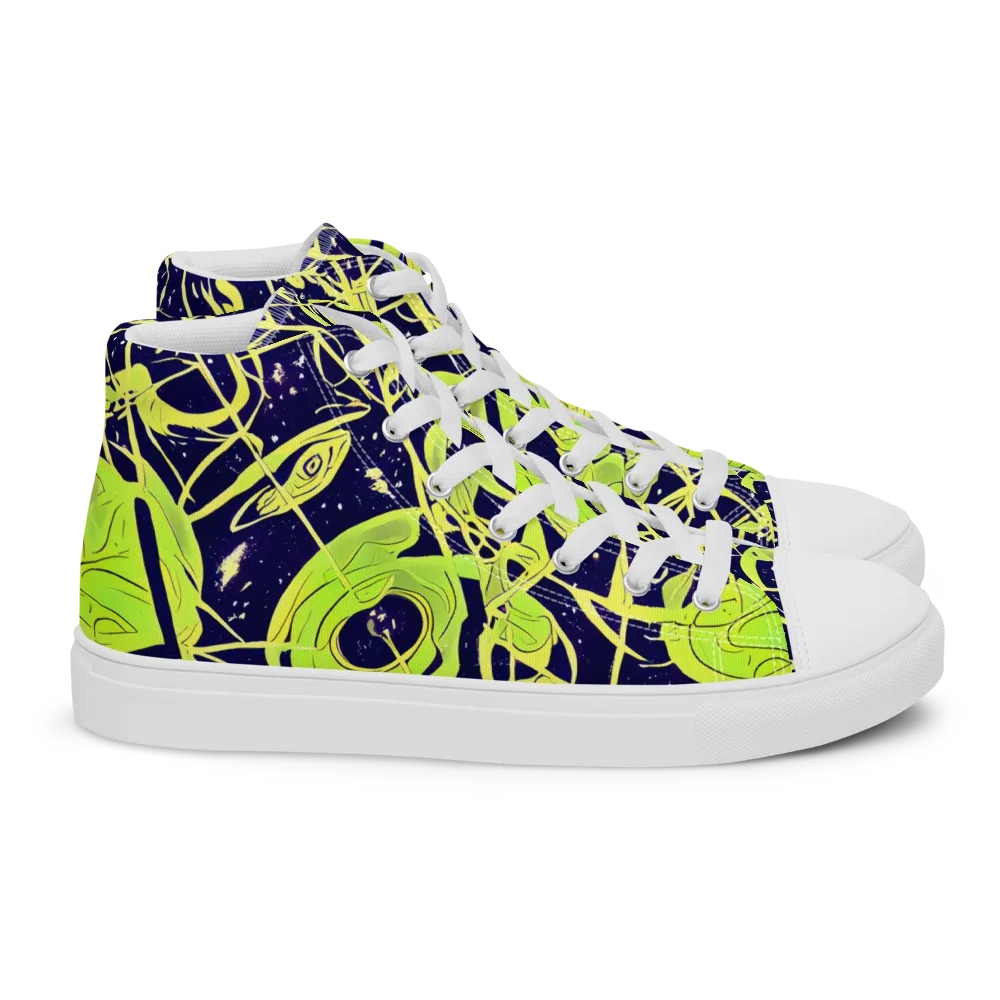 Stellar Sprout on Women's High Top Canvas Shoes — Right