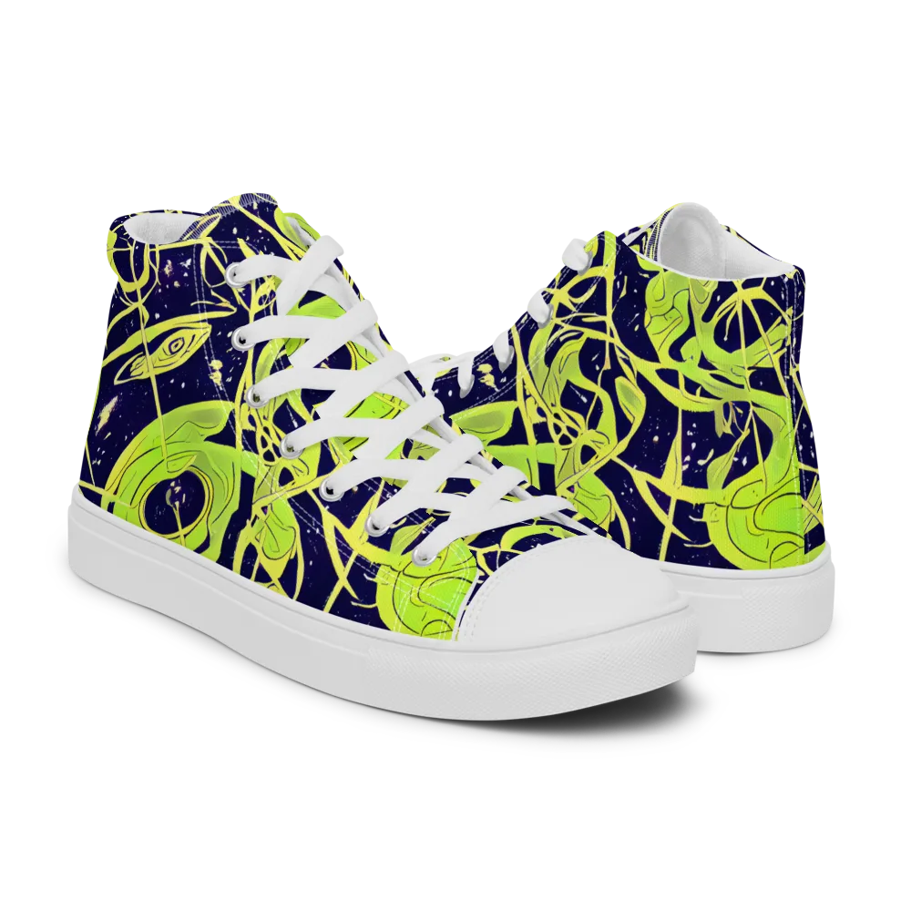 Stellar Sprout on Women's High Top Canvas Shoes — Right