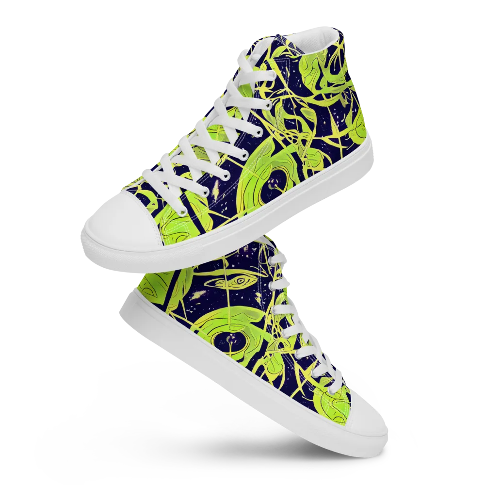 Stellar Sprout on Women's High Top Canvas Shoes — Front