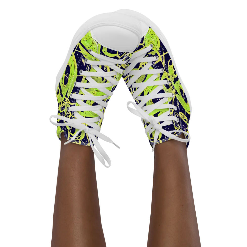 Stellar Sprout on Women's High Top Canvas Shoes — Front