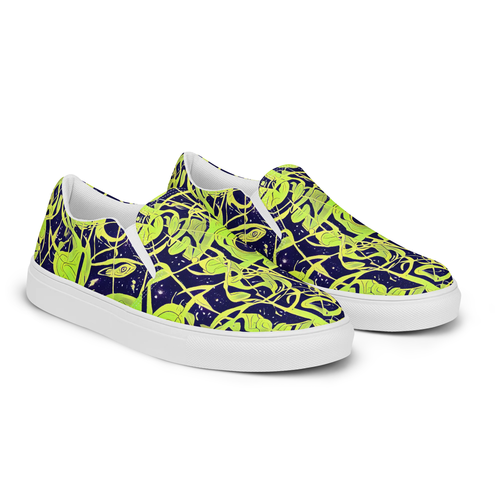 Stellar Sprout on Men's Slip-On Canvas Shoes — Right Front