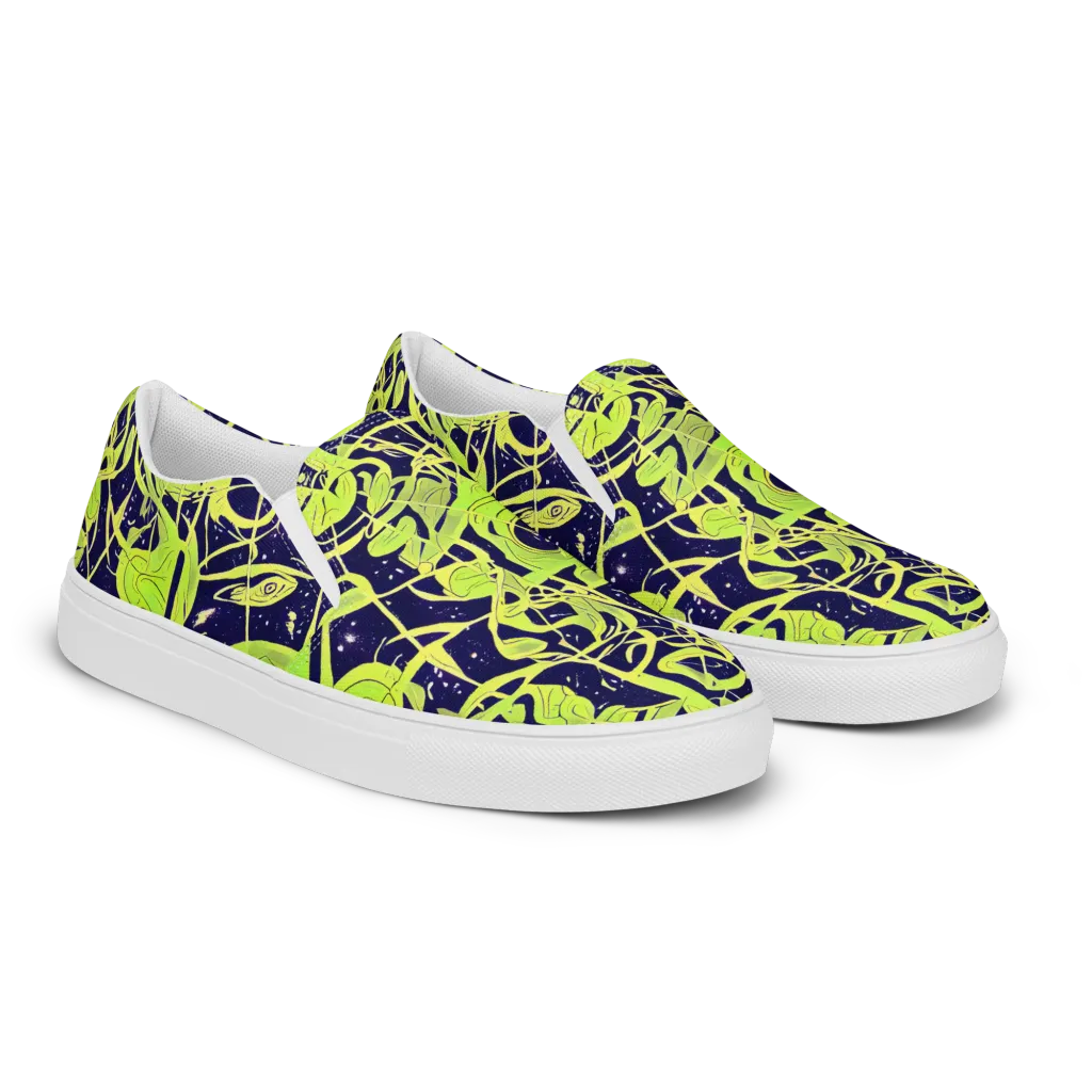 Stellar Sprout on Men's Slip-On Canvas Shoes — Right Front