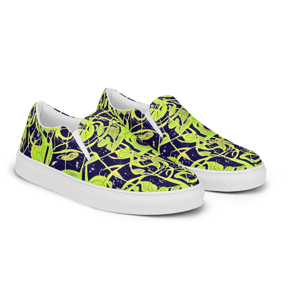Stellar Sprout on Women's Slip-On Canvas Shoes — Right Front