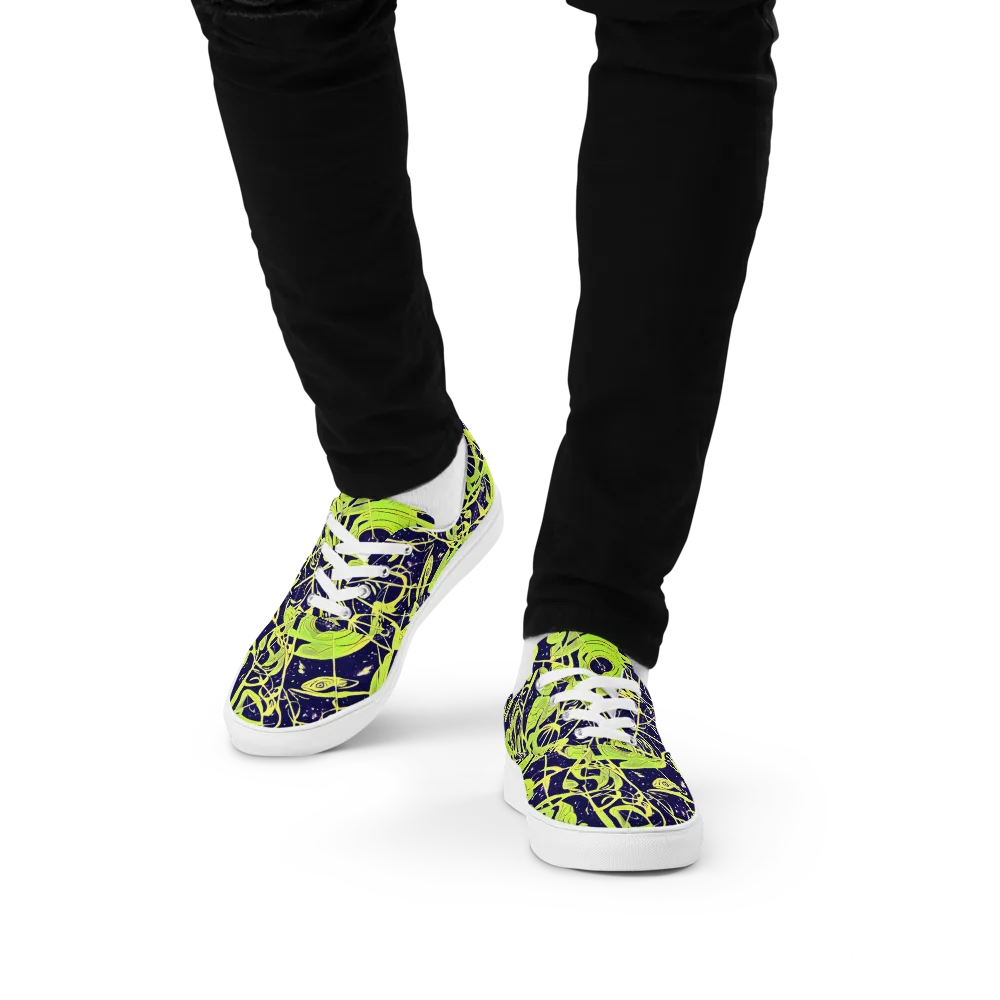 Stellar Sprout on Men's Lace-Up Canvas Shoes — Front