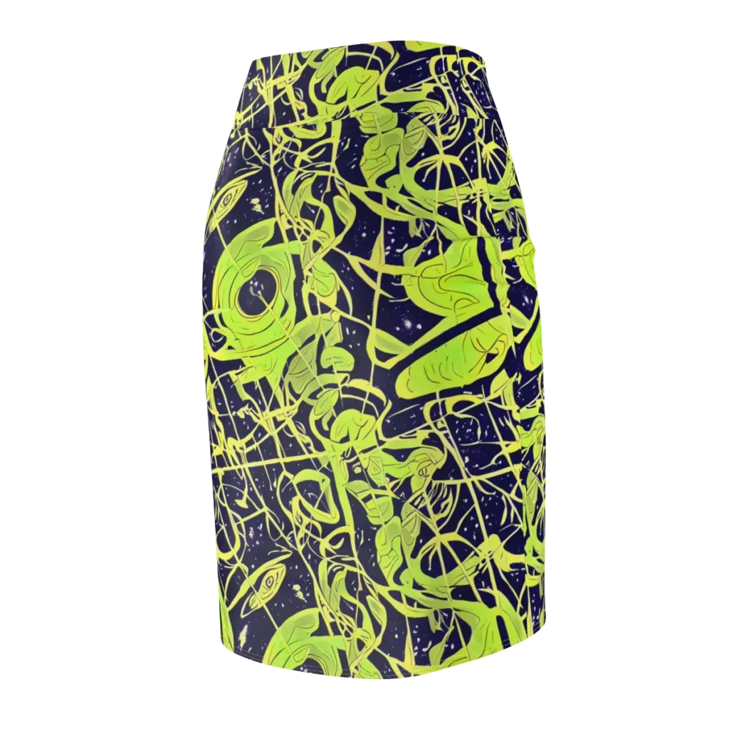 Stellar Sprout on Pencil Skirt — Back Side
