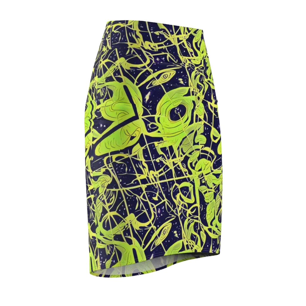 Stellar Sprout on Pencil Skirt — Front Side