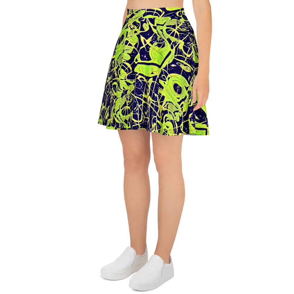 Stellar Sprout on Skater Skirt — Left