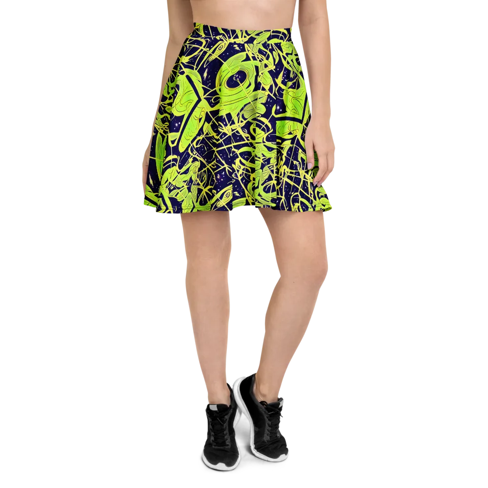 Stellar Sprout on Skater Skirt — Front