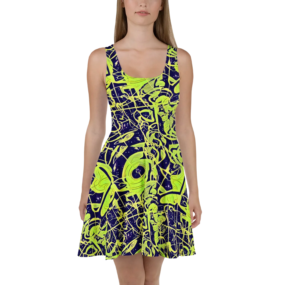 Stellar Sprout on Skater Dress — Front