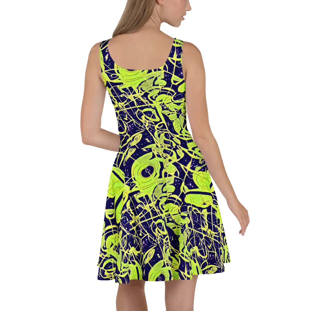 Stellar Sprout on Skater Dress — Back