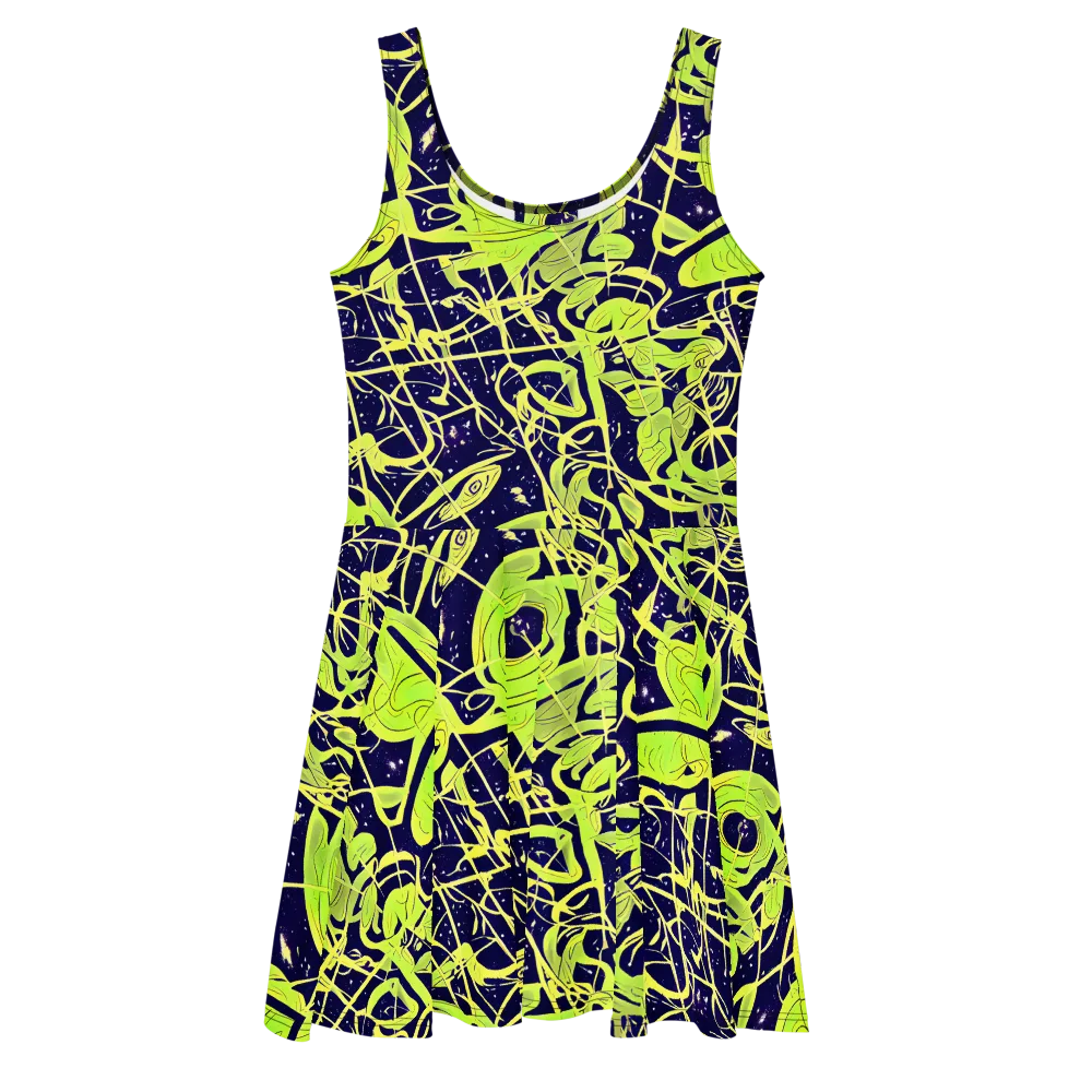 Stellar Sprout on Skater Dress — Front