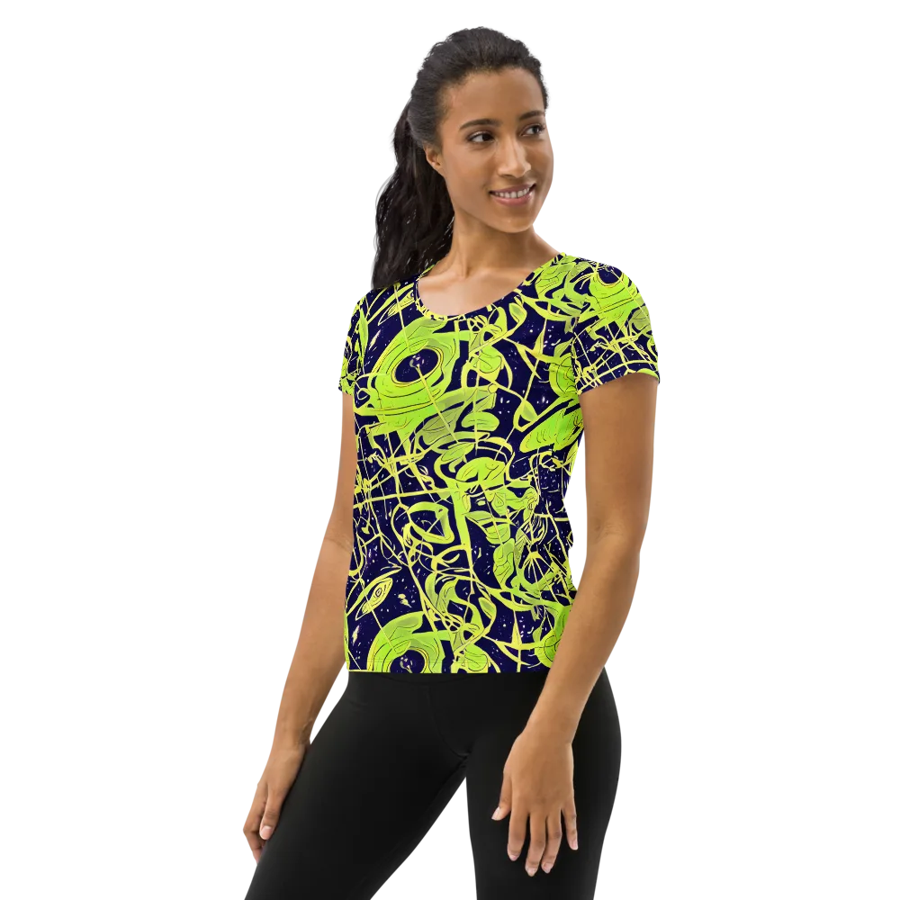 Stellar Sprout on Women's Athletic T-Shirt — Left