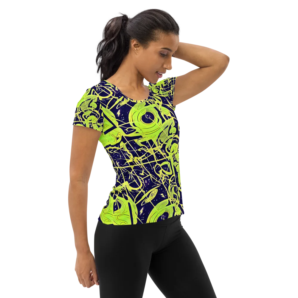 Stellar Sprout on Women's Athletic T-Shirt — Right
