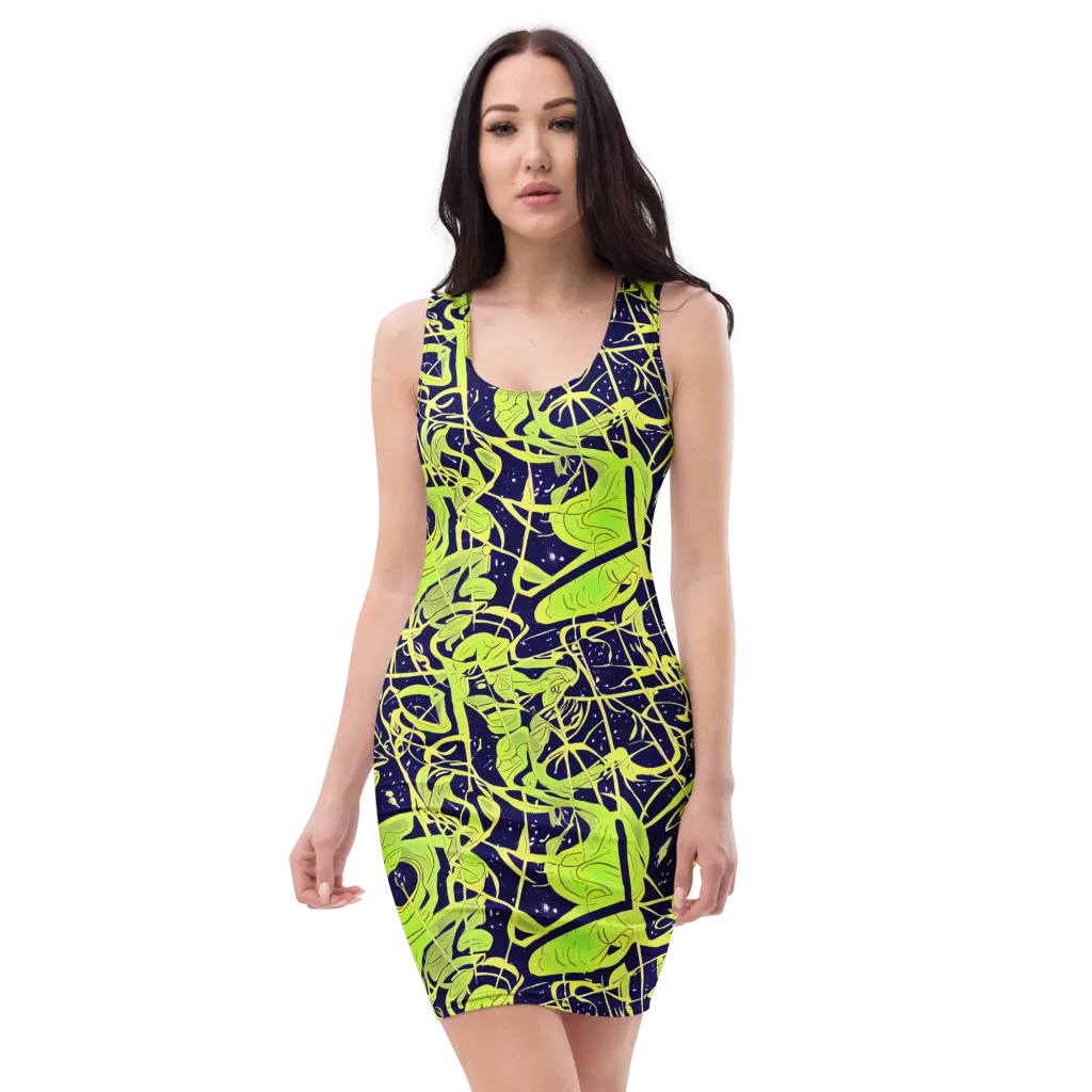 Stellar Sprout on Bodycon Dress — Front