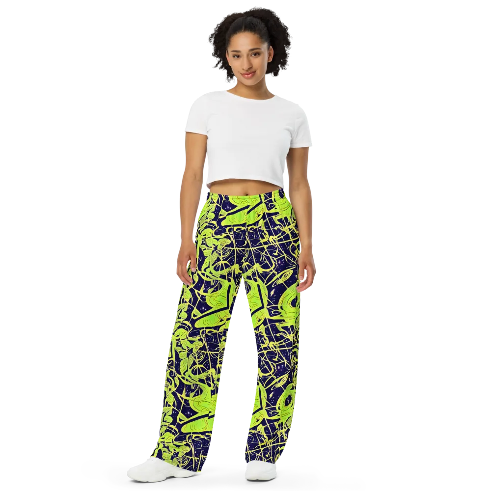 Stellar Sprout on Wide-Leg Pants — Front
