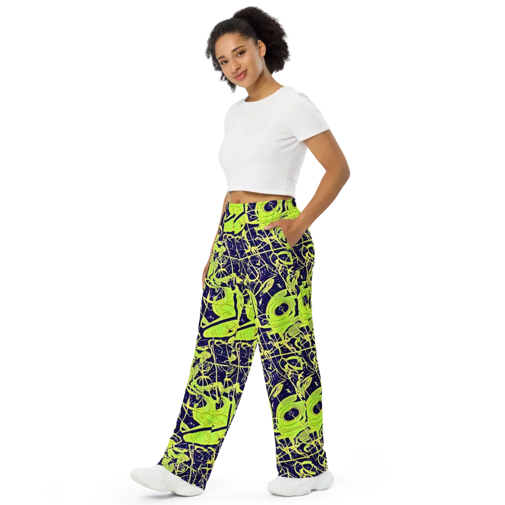 Stellar Sprout on Wide-Leg Pants — Left Front