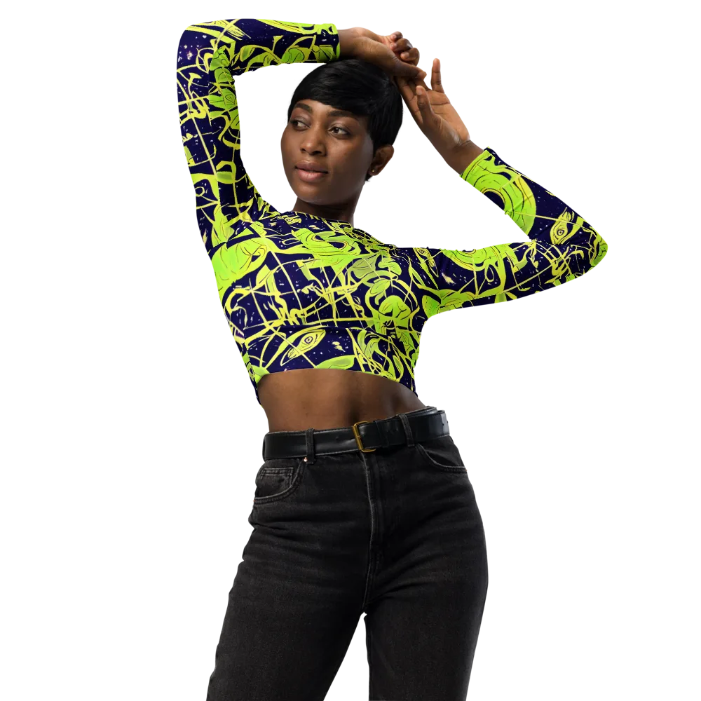 Stellar Sprout on Long Sleeve Crop Top — Front