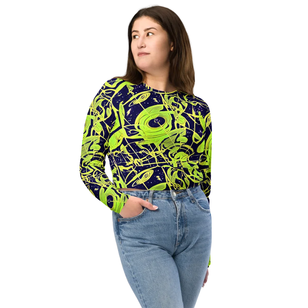 Stellar Sprout on Long Sleeve Crop Top — Front