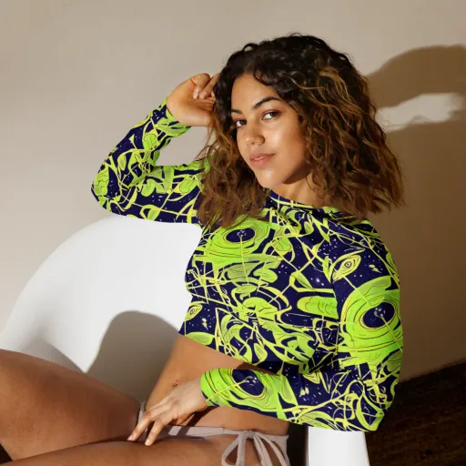 Stellar Sprout on a Long Sleeve Crop Top