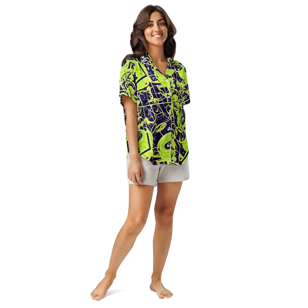 Stellar Sprout on Women's Short Sleeve Pajama Top — Front