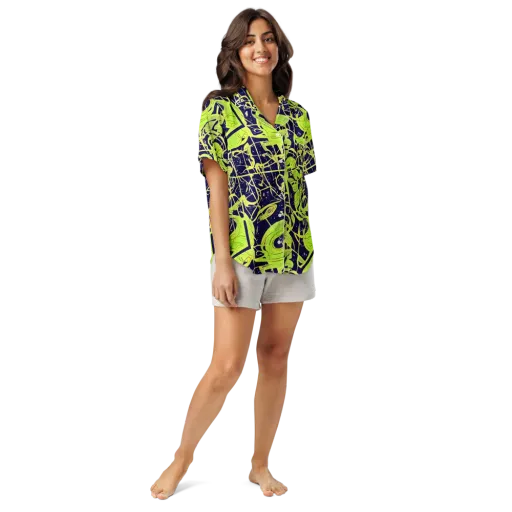 Stellar Sprout on a Women's Short Sleeve Pajama Top