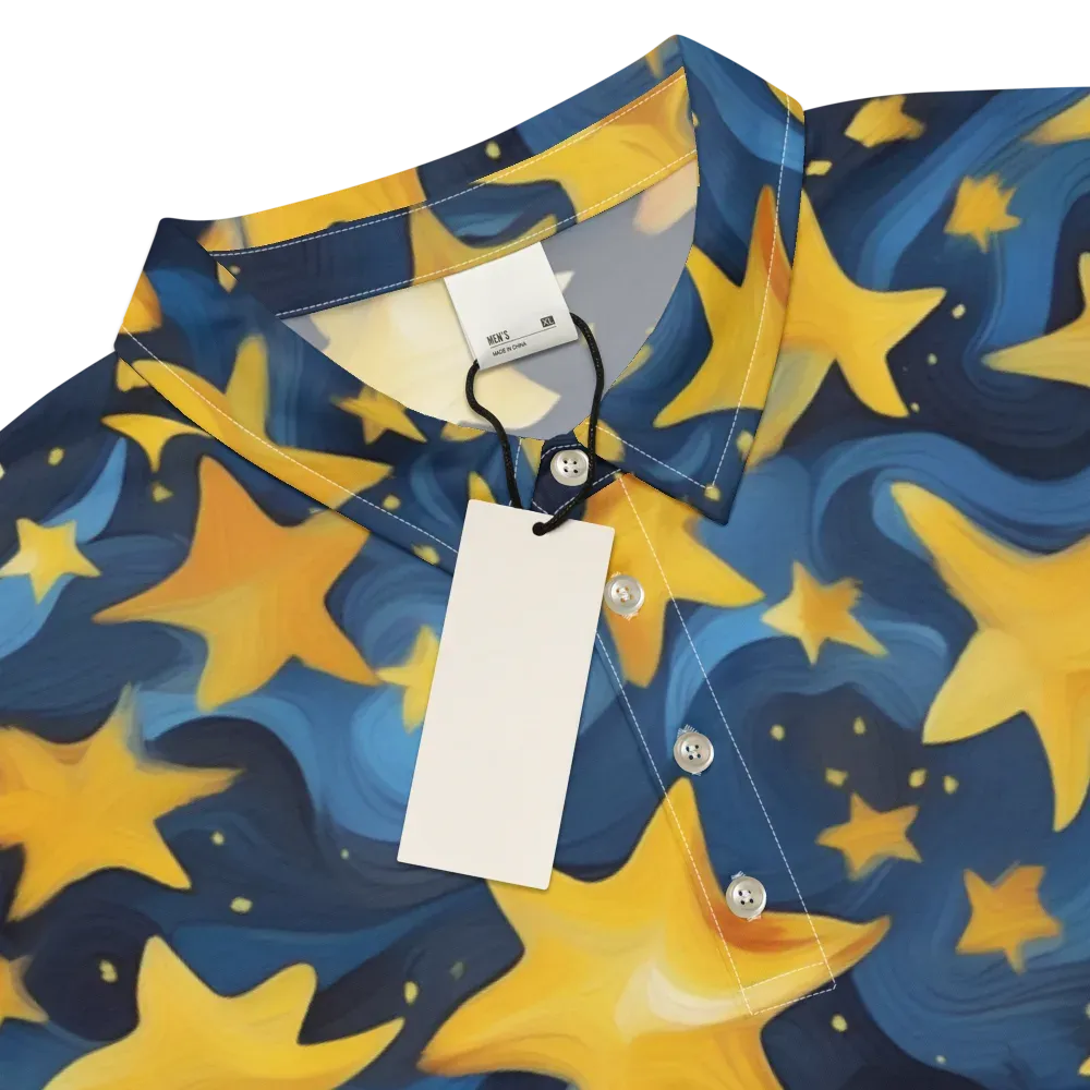 Golden Starfall on Men's Slim Fit Polo Shirt — Product details