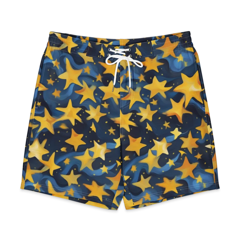 Golden Starfall on Men's Board Shorts — Front