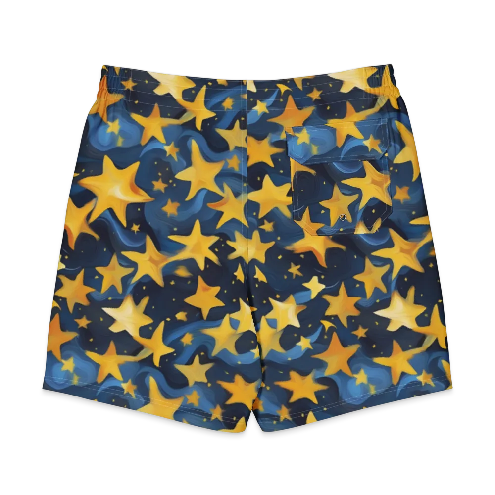 Golden Starfall on Men's Board Shorts — Back