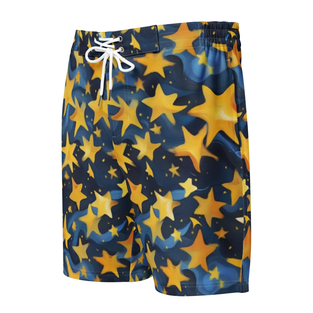 Golden Starfall on Men's Board Shorts — Front
