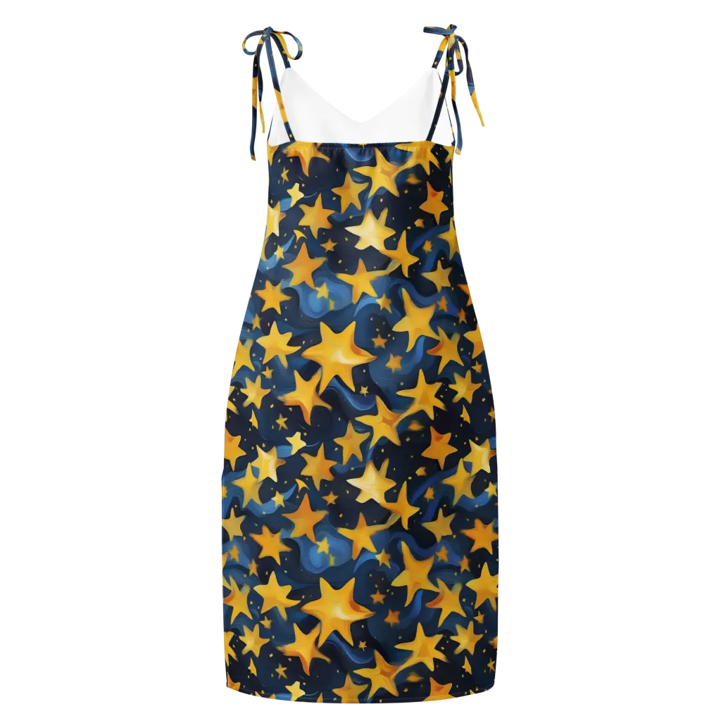 Golden Starfall on Slip Dress — Back