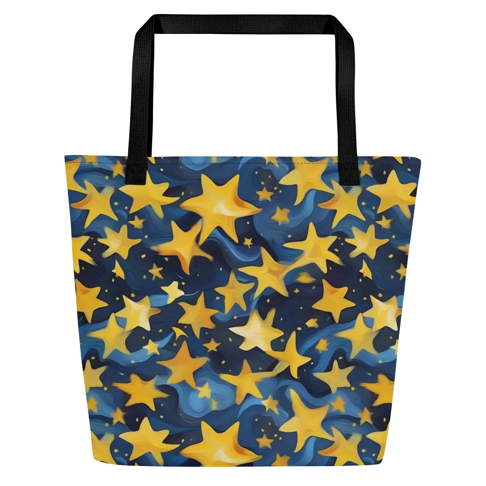 Golden Starfall on Large Tote Bag W/ Pocket — Front