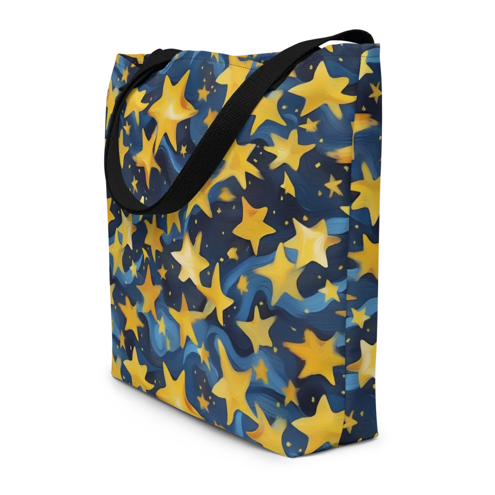 Golden Starfall on Large Tote Bag W/ Pocket — Front