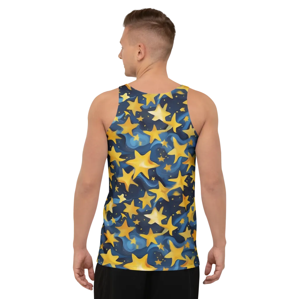 Golden Starfall on Men's Tank Top — Back