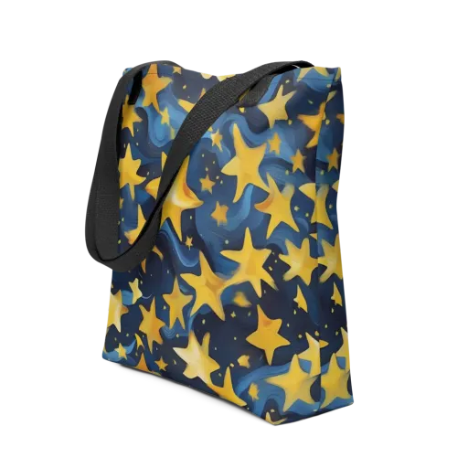 Golden Starfall on a Tote Bag