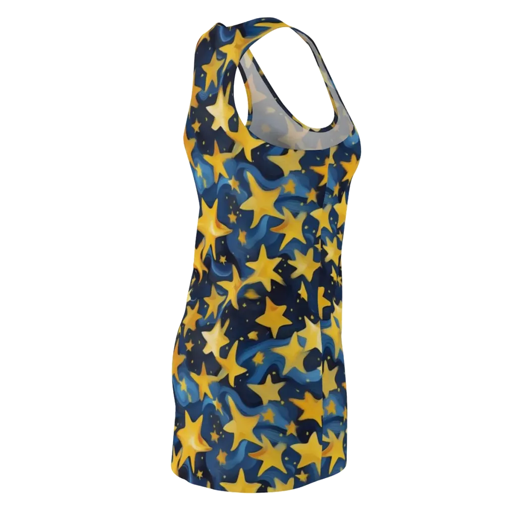 Golden Starfall on Racerback Dress — Back Side